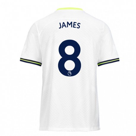 Kandiny Női Angharad James #8 Fehér Zöld Hazai Jersey 2022/23 Mez Póló Ing
