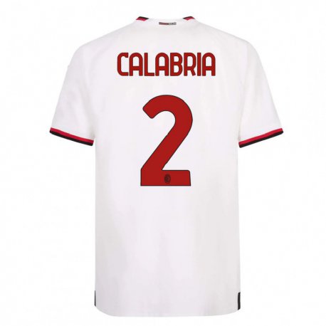 Kandiny Női Davide Calabria #2 Fehér Piros Idegenbeli Jersey 2022/23 Mez Póló Ing