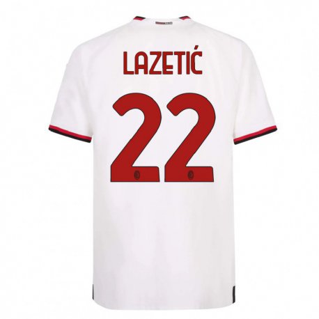 Kandiny Női Marko Lazetic #22 Fehér Piros Idegenbeli Jersey 2022/23 Mez Póló Ing