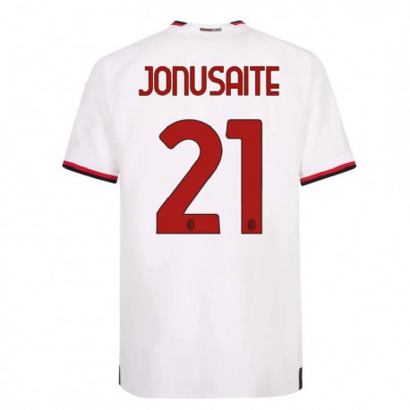 Kandiny Női Rimante Jonusaite #21 Fehér Piros Idegenbeli Jersey 2022/23 Mez Póló Ing
