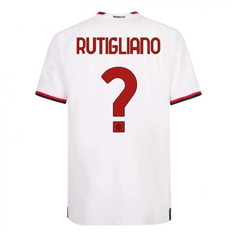 Kandiny Női Samuele Rutigliano #0 Fehér Piros Idegenbeli Jersey 2022/23 Mez Póló Ing