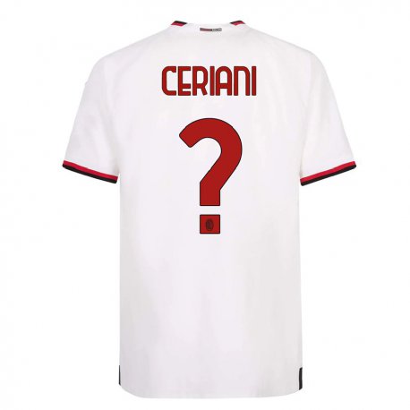 Kandiny Női Gabriele Ceriani #0 Fehér Piros Idegenbeli Jersey 2022/23 Mez Póló Ing