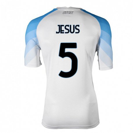 Kandiny Női Juan Jesus #5 Fehér ég Kék Idegenbeli Jersey 2022/23 Mez Póló Ing