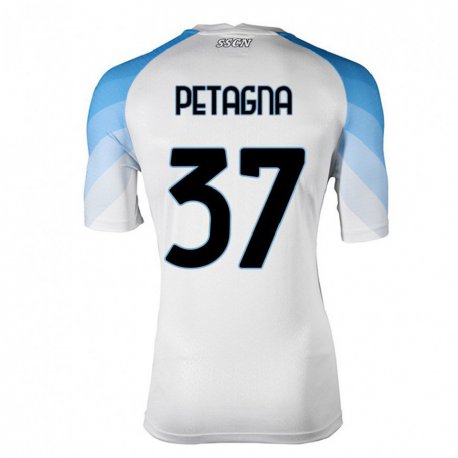 Kandiny Női Andrea Petagna #37 Fehér ég Kék Idegenbeli Jersey 2022/23 Mez Póló Ing