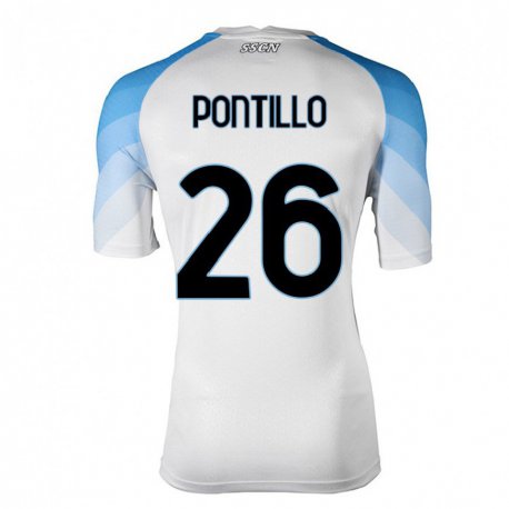 Kandiny Női Pasquale Pontillo #26 Fehér ég Kék Idegenbeli Jersey 2022/23 Mez Póló Ing
