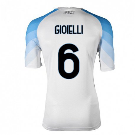 Kandiny Női Francesco Pio Gioielli #6 Fehér ég Kék Idegenbeli Jersey 2022/23 Mez Póló Ing