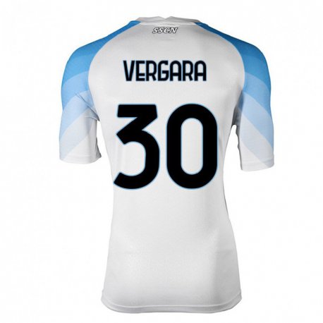 Kandiny Női Antonio Vergara #30 Fehér ég Kék Idegenbeli Jersey 2022/23 Mez Póló Ing