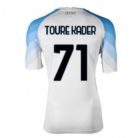 Kandiny Női Aziz Toure Kader #71 Fehér ég Kék Idegenbeli Jersey 2022/23 Mez Póló Ing