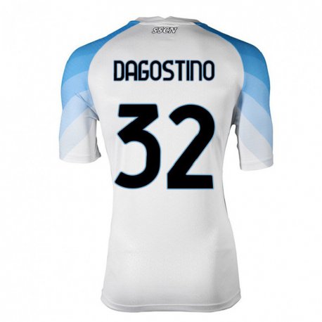 Kandiny Női Giuseppe DAgostino #32 Fehér ég Kék Idegenbeli Jersey 2022/23 Mez Póló Ing