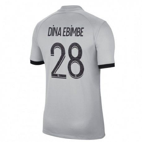 Kandiny Női Eric Junior Dina Ebimbe #28 Szürke Idegenbeli Jersey 2022/23 Mez Póló Ing