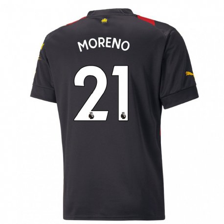 Kandiny Női Marlos Moreno #21 Fekete Piros Idegenbeli Jersey 2022/23 Mez Póló Ing