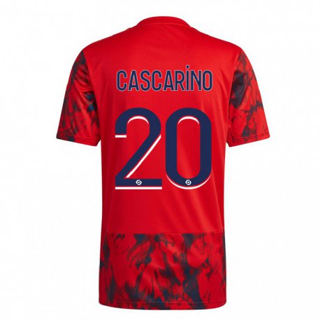 Kandiny Női Delphine Cascarino #20 Vörös Tér Idegenbeli Jersey 2022/23 Mez Póló Ing