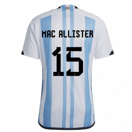 Kandiny Gyermek Argentin Alexis Mac Allister #15 Fehér ég Kék Hazai Jersey 22-24 Mez Póló Ing