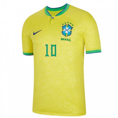 Kandiny Gyermek Brazil Neymar #10 Sárga Hazai Jersey 22-24 Mez Póló Ing