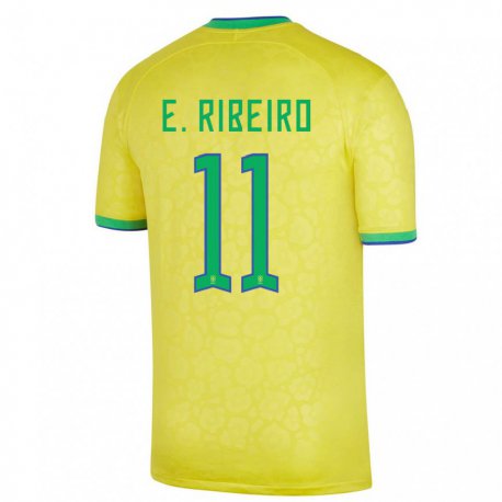 Kandiny Gyermek Brazil Everton Ribeiro #11 Sárga Hazai Jersey 22-24 Mez Póló Ing