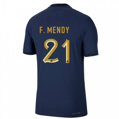 Kandiny Gyermek Francia Ferland Mendy #21 Sötétkék Hazai Jersey 22-24 Mez Póló Ing