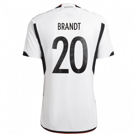 Kandiny Gyermek Német Julian Brandt #20 Fehér Fekete Hazai Jersey 22-24 Mez Póló Ing