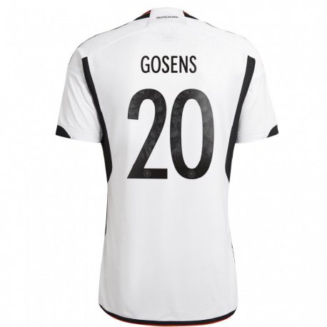 Kandiny Gyermek Német Robin Gosens #20 Fehér Fekete Hazai Jersey 22-24 Mez Póló Ing