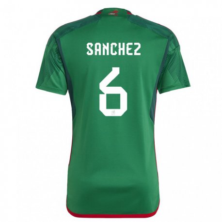 Kandiny Gyermek Mexikói Erick Sanchez #6 Zöld Hazai Jersey 22-24 Mez Póló Ing
