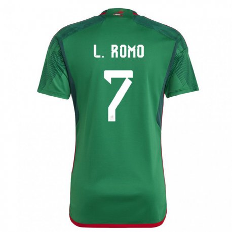 Kandiny Gyermek Mexikói Luis Romo #7 Zöld Hazai Jersey 22-24 Mez Póló Ing