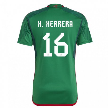 Kandiny Gyermek Mexikói Hector Herrera #16 Zöld Hazai Jersey 22-24 Mez Póló Ing