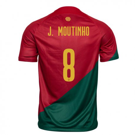 Kandiny Gyermek Portugál Joao Moutinho #8 Piros Zöld Hazai Jersey 22-24 Mez Póló Ing