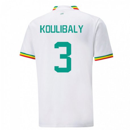 Kandiny Gyermek Szenegáli Kalidou Koulibaly #3 Fehér Hazai Jersey 22-24 Mez Póló Ing