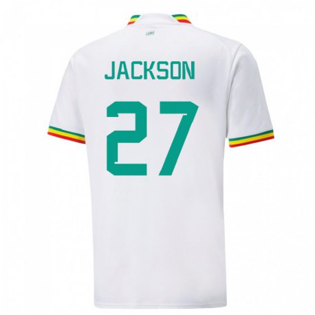 Kandiny Gyermek Szenegáli Nicolas Jackson #27 Fehér Hazai Jersey 22-24 Mez Póló Ing