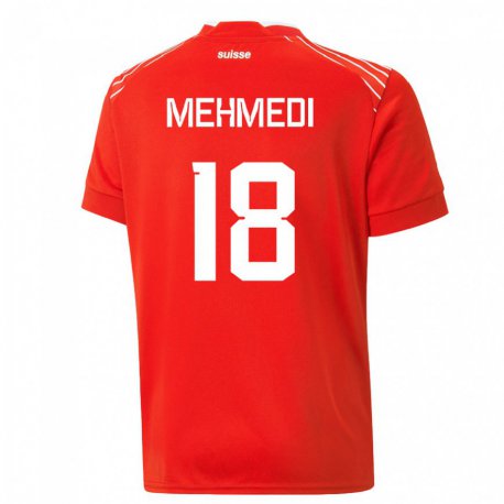Kandiny Gyermek Svájci Admir Mehmedi #18 Piros Hazai Jersey 22-24 Mez Póló Ing