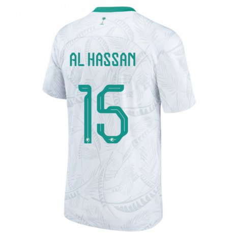 Kandiny Gyermek Szaúd-arábiai Ali Al Hassan #15 Fehér Hazai Jersey 22-24 Mez Póló Ing