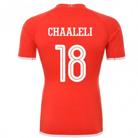 Kandiny Gyermek Tunéziai Ghaliene Chaaleli #18 Piros Hazai Jersey 22-24 Mez Póló Ing