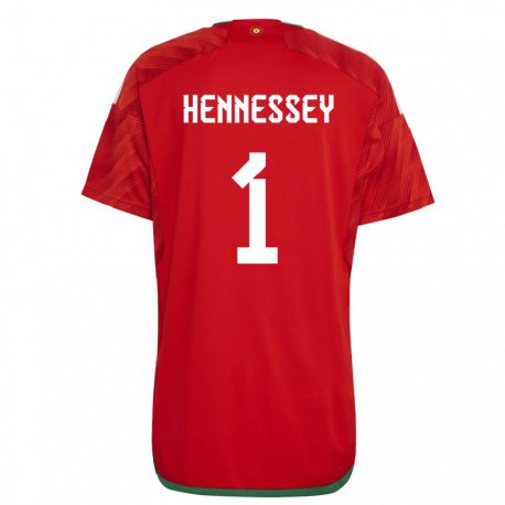 Kandiny Gyermek Walesi Wayne Hennessey #1 Piros Hazai Jersey 22-24 Mez Póló Ing