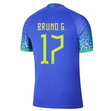 Kandiny Gyermek Brazil Bruno Guimaraes #17 Kék Idegenbeli Jersey 22-24 Mez Póló Ing