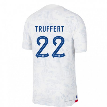 Kandiny Gyermek Francia Adrien Truffert #22 Fehér Kék Idegenbeli Jersey 22-24 Mez Póló Ing