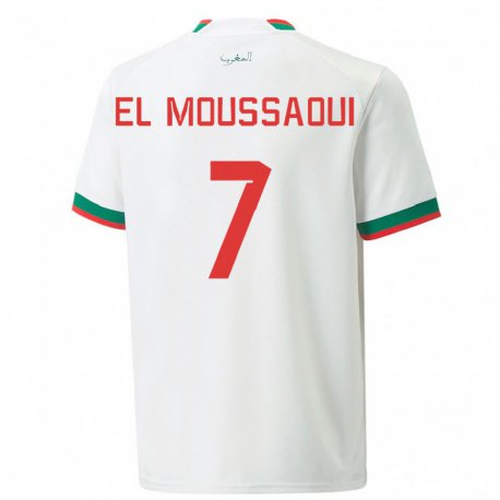 Kandiny Gyermek Marokkói Hamza El Moussaoui #7 Fehér Idegenbeli Jersey 22-24 Mez Póló Ing