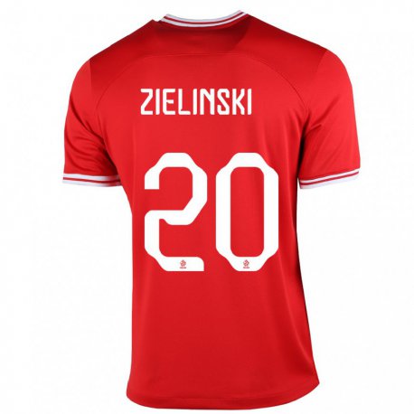 Kandiny Gyermek Lengyel Piotr Zielinski #20 Piros Idegenbeli Jersey 22-24 Mez Póló Ing