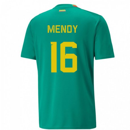 Kandiny Gyermek Szenegáli Edouard Mendy #16 Zöld Idegenbeli Jersey 22-24 Mez Póló Ing