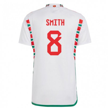 Kandiny Gyermek Walesi Matt Smith #8 Fehér Idegenbeli Jersey 22-24 Mez Póló Ing