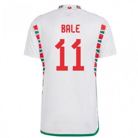 Kandiny Gyermek Walesi Gareth Bale #11 Fehér Idegenbeli Jersey 22-24 Mez Póló Ing