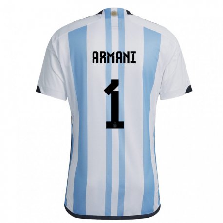 Kandiny Férfi Argentin Franco Armani #1 Fehér ég Kék Hazai Jersey 22-24 Mez Póló Ing