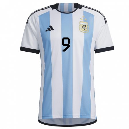 Kandiny Férfi Argentin Gonzalo Higuain #9 Fehér ég Kék Hazai Jersey 22-24 Mez Póló Ing