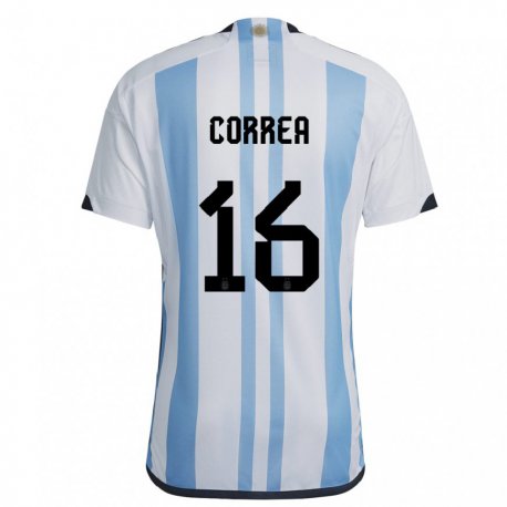 Kandiny Férfi Argentin Angel Correa #16 Fehér ég Kék Hazai Jersey 22-24 Mez Póló Ing