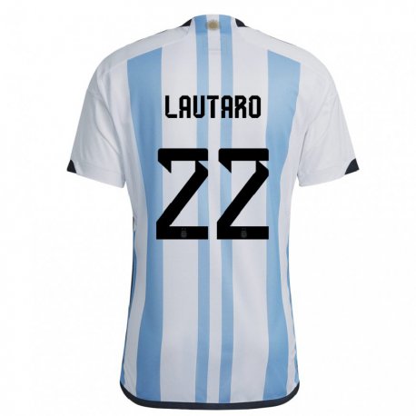 Kandiny Férfi Argentin Lautaro Martinez #22 Fehér ég Kék Hazai Jersey 22-24 Mez Póló Ing