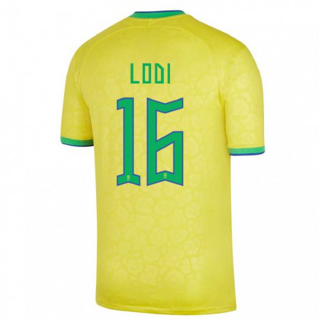 Kandiny Férfi Brazil Renan Lodi #16 Sárga Hazai Jersey 22-24 Mez Póló Ing
