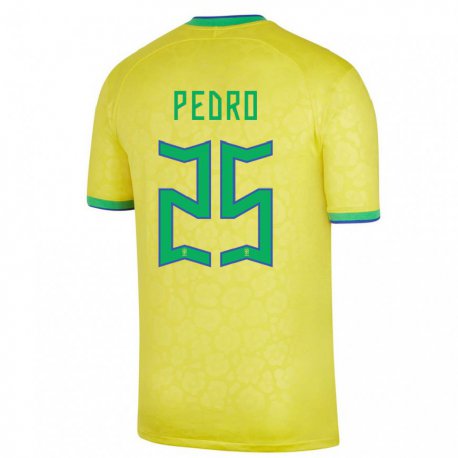 Kandiny Férfi Brazil Pedro #25 Sárga Hazai Jersey 22-24 Mez Póló Ing