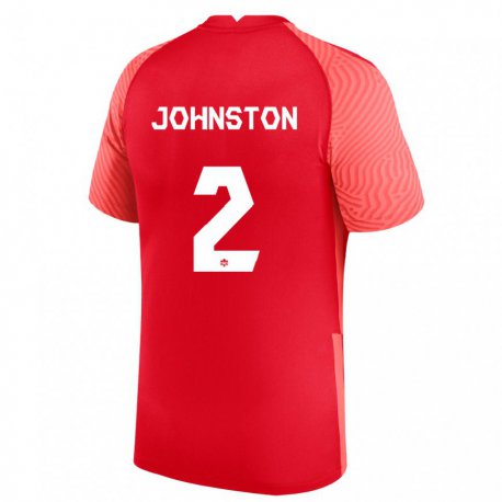 Kandiny Férfi Kanadai Alistair Johnston #2 Piros Hazai Jersey 22-24 Mez Póló Ing