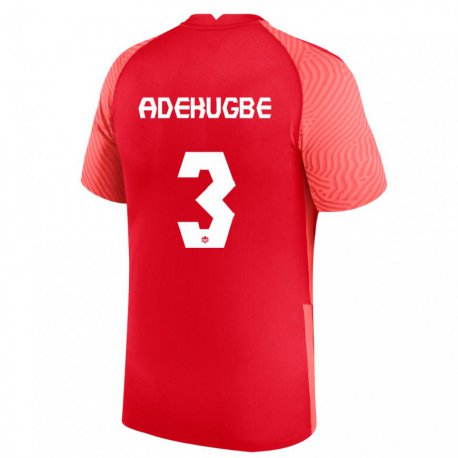 Kandiny Férfi Kanadai Samuel Adekugbe #3 Piros Hazai Jersey 22-24 Mez Póló Ing