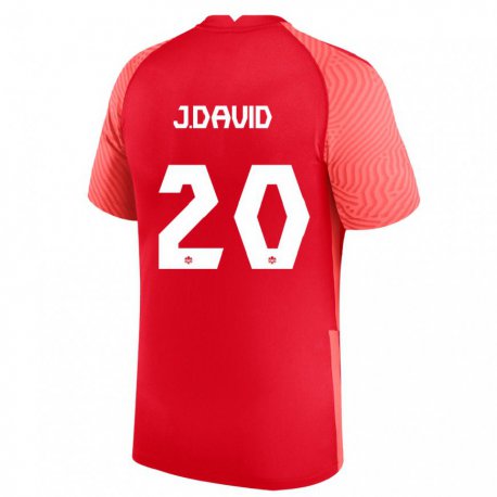 Kandiny Férfi Kanadai Jonathan David #20 Piros Hazai Jersey 22-24 Mez Póló Ing