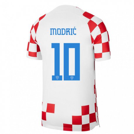 Kandiny Férfi Horvát Luka Modric #10 Piros Fehér Hazai Jersey 22-24 Mez Póló Ing