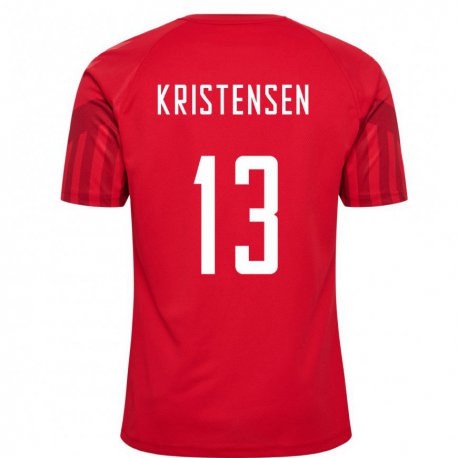 Kandiny Férfi Dán Rasmus Kristensen #13 Piros Hazai Jersey 22-24 Mez Póló Ing